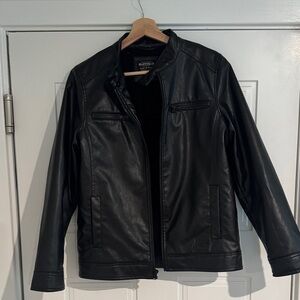 Buffalo David Bitton Boy’s  Black Leather Jacket size 14/16